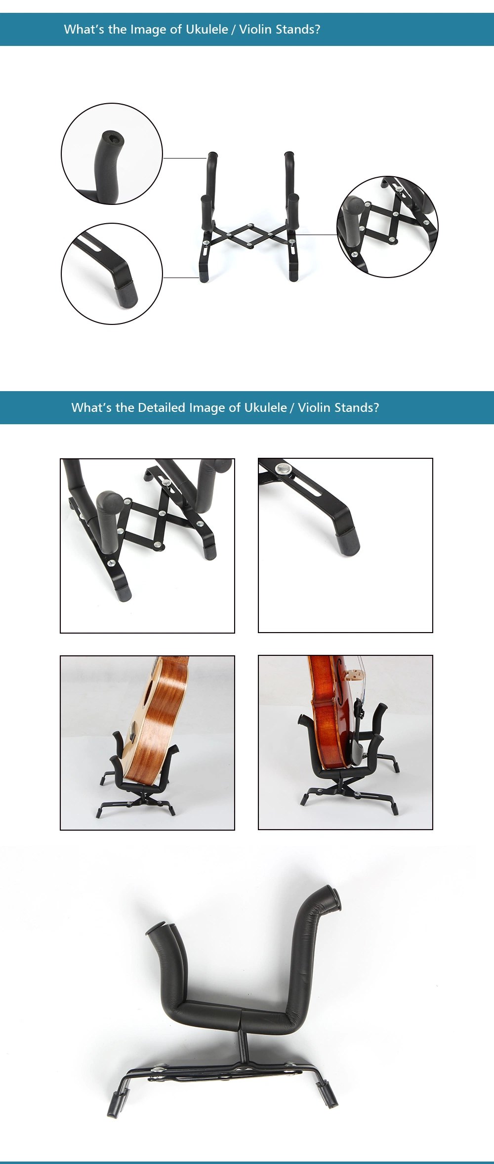 Musical Instruments Accessories Steel Portable Sponge Violin Display Stand Iron Folding Single Floor a Frame Ukulele Stand Guitar Stand