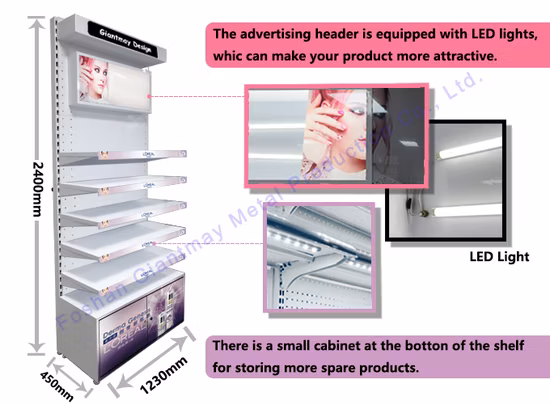 カスタマイズされた金属化粧品メイクアップ スタンド ショップ化粧品メイクアップ ディスプレイ