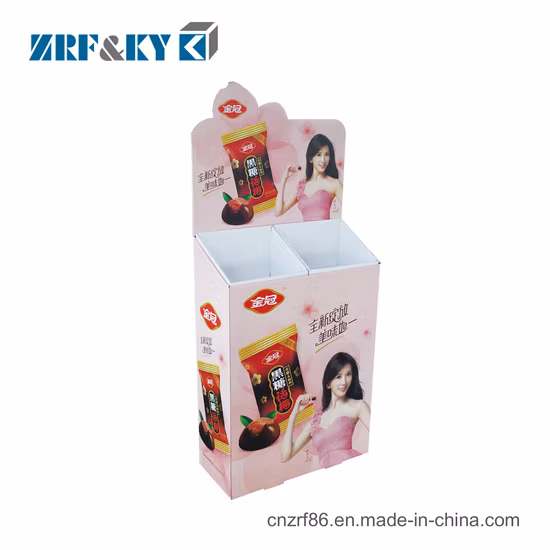 カスタム印刷されたカラー段ボール/ボール紙/アート紙ディスプレイスタンドカウンタートップフロア食品ディスプレイラック/棚/ボックス/スタンド