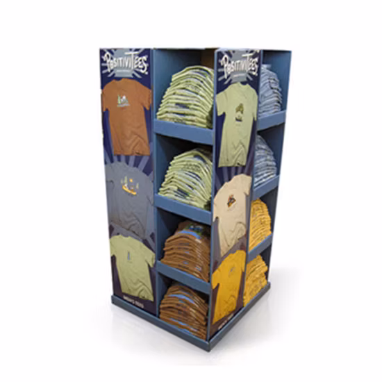 T シャツ下着衣料品店紙ディスプレイ ラック パレット段ボール ディスプレイ スタンド